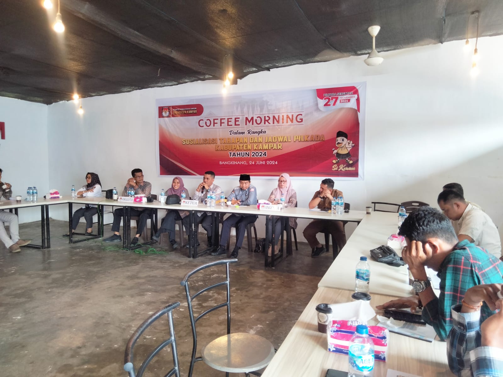 Sosialisasi Tahapan Pilkada, KPU Kampar Gelar Coffe Morning