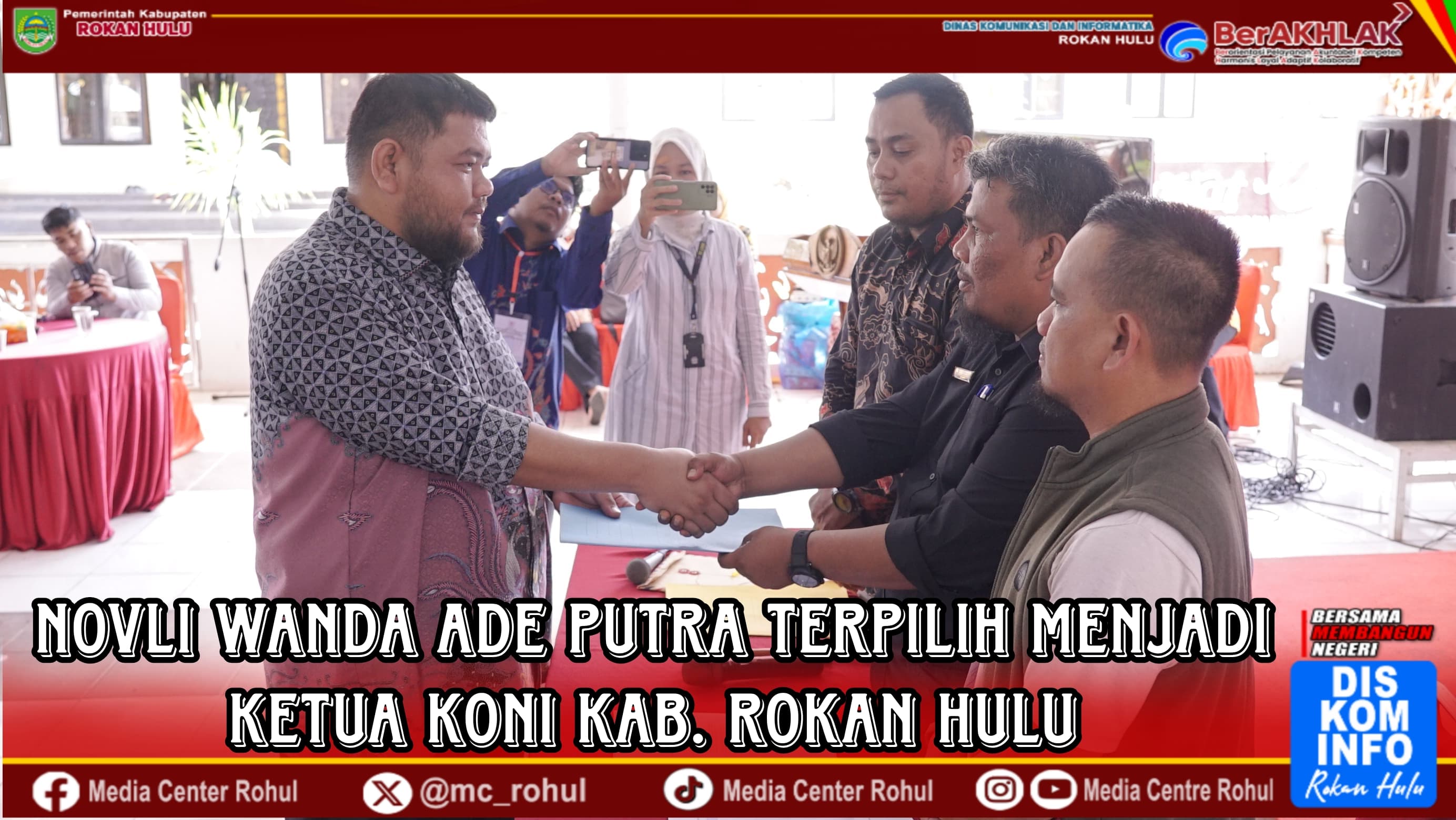 Novliwanda Ade Putra Terpilih Menjadi Ketua KONI Kabupaten Rohul Periode 2025–2029