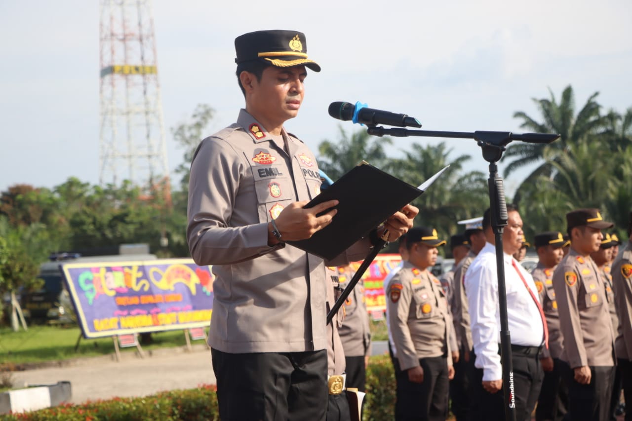 Sertijab Kasat Intelkam Dan Kapolsek Rambah Polres Rokan Hulu Berlangsung Khidmat