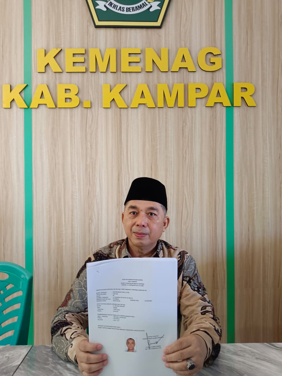Kakan Kemenag Kampar Sudah Tanda Tangani SPMA JCH Kampar Gelombang Ke-2 Kloter 15 dan 17 BTH
