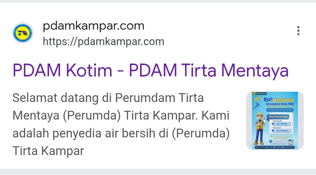 Situs pdamkampar.com Memuat Data Janggal, PDAM Tirta Kampar Angkat Bicara