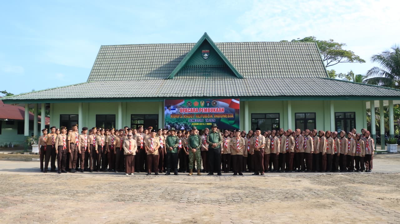 Pramuka Inhil Digembleng di Makodim 0314/Inhil, Dandim Tekankan Jiwa Patriotisme